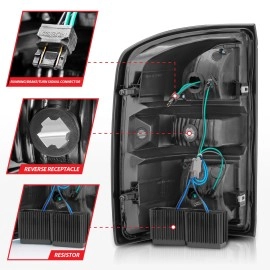 Anzo 311397 - LED Tail Lights (Black Housing, Clear Lens)