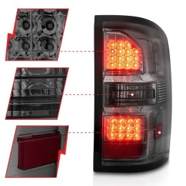 Anzo 311398 - LED Tail Lights (Chrome Housing, Smoke Lens)
