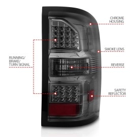 Anzo 311398 - LED Tail Lights (Chrome Housing, Smoke Lens)