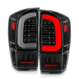 Anzo 311400 - C-Bar Style LED Tail Lights w/ Sequential Turn Signal (Black Housing, Clear Lens)