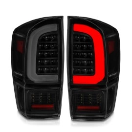 Anzo 311401 - C-Bar Style LED Tail Lights w/ Sequential Turn Signal (Black Housing, Smoke Lens)