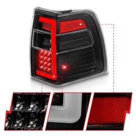 Anzo 311408 - C-Bar Style LED Tail Lights w/ Sequential Turn Signal (Black Housing, Clear Lens)