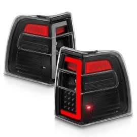 Anzo 311408 - C-Bar Style LED Tail Lights w/ Sequential Turn Signal (Black Housing, Clear Lens)