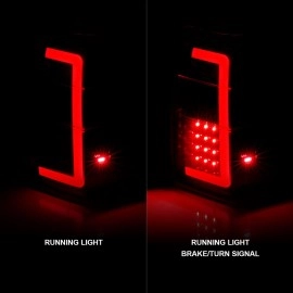 Anzo 311408 - C-Bar Style LED Tail Lights w/ Sequential Turn Signal (Black Housing, Clear Lens)