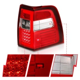 Anzo 311410 - C-Bar Style LED Tail Lights w/ Sequential Turn Signal (Chrome Housing, Clear / Red Lens)