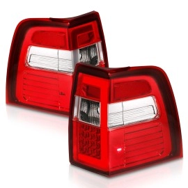 Anzo 311410 - C-Bar Style LED Tail Lights w/ Sequential Turn Signal (Chrome Housing, Clear / Red Lens)