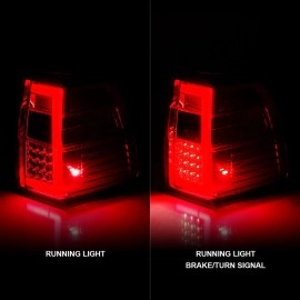 Anzo 311410 - C-Bar Style LED Tail Lights w/ Sequential Turn Signal (Chrome Housing, Clear / Red Lens)
