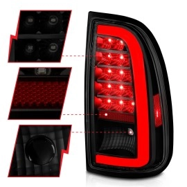 Anzo 311412 - Light Bar Style LED Tail Lights (Black Housing, Smoke Lens)
