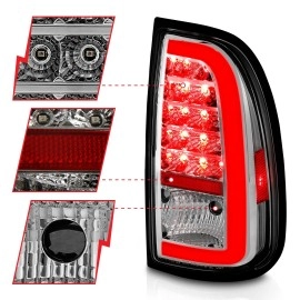 Anzo 311413 - C-Bar Style LED Tail Lights (Chrome Housing, Clear Lens)