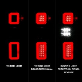 Anzo 311414 - LED Tail Lights w/ Sequential Turn Signal (Black Housing, Clear Lens)