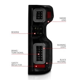 Anzo 311415 - LED Tail Lights w/ Sequential Turn Signal (Black Housing, Smoke Lens)