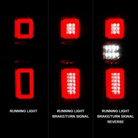 Anzo 311416 - LED Tail Lights w/ Sequential Turn Signal (Chrome Housing, Clear / Red Lens)