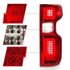 Anzo 311416 - LED Tail Lights w/ Sequential Turn Signal (Chrome Housing, Clear / Red Lens)