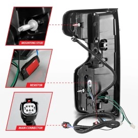 Anzo 311416 - LED Tail Lights w/ Sequential Turn Signal (Chrome Housing, Clear / Red Lens)