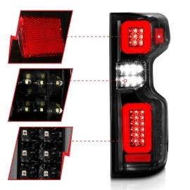 Anzo 311417 - LED Tail Lights w/ Sequential Turn Signal (Black Housing, Clear Lens)