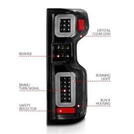 Anzo 311417 - LED Tail Lights w/ Sequential Turn Signal (Black Housing, Clear Lens)