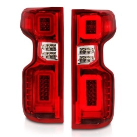 Anzo 311419 - LED Tail Lights w/ Sequential Turn Signal (Chrome Housing, Clear / Red Lens)