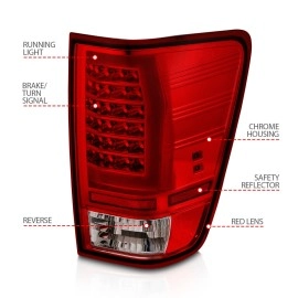 Anzo 311422 - LED Tail Lights (Chrome Housing, Red/Clear Lens)