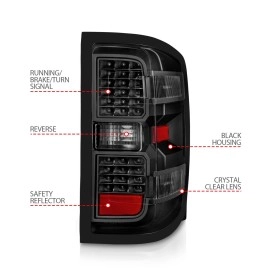 Anzo 311423 - LED Tail Lights (Black Housing, Clear Lens)