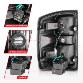 Anzo 311425 - Light Bar Style LED Tail Lights (Black Housing, Clear Lens)