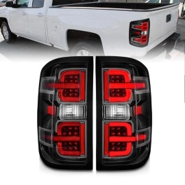 Anzo 311425 - Light Bar Style LED Tail Lights (Black Housing, Clear Lens)