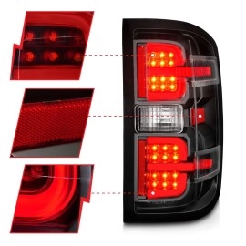 Anzo 311425 - Light Bar Style LED Tail Lights (Black Housing, Clear Lens)