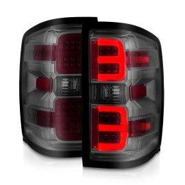 Anzo 311426 - Light Bar Style LED Tail Lights (Chrome Housing, Smoke Lens)