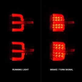 Anzo 311426 - Light Bar Style LED Tail Lights (Chrome Housing, Smoke Lens)