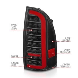 Anzo 311427 - Bar Style LED Tail Lights w/ Sequential Turn Signal (Black Housing, Clear Lens)