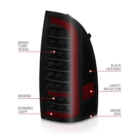 Anzo 311428 - Bar Style LED Tail Lights w/ Sequential Turn Signal (Black Housing, Smoke Lens)