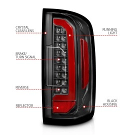 Anzo 311432 - Light Bar Style LED Tail Lights (Black Housing, Clear Lens)