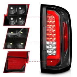 Anzo 311432 - Light Bar Style LED Tail Lights (Black Housing, Clear Lens)