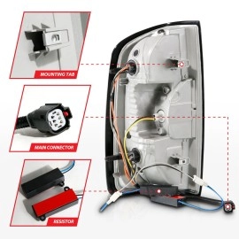 Anzo 311432 - Light Bar Style LED Tail Lights (Black Housing, Clear Lens)