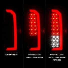 Anzo 311434 - Light Bar Style LED Tail Lights (Black Housing, Clear Lens)