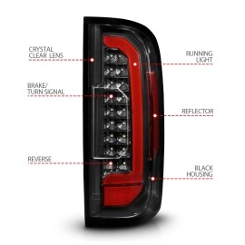 Anzo 311434 - Light Bar Style LED Tail Lights (Black Housing, Clear Lens)