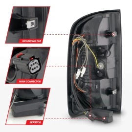 Anzo 311434 - Light Bar Style LED Tail Lights (Black Housing, Clear Lens)