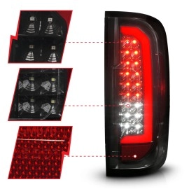 Anzo 311435 - Light Bar Style LED Tail Lights (Black Housing, Smoke Lens)