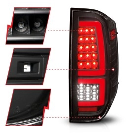 Anzo 311436 - Light Bar Style LED Tail Lights w/ Sequential Turn Signal (Black Housing, Clear Lens)