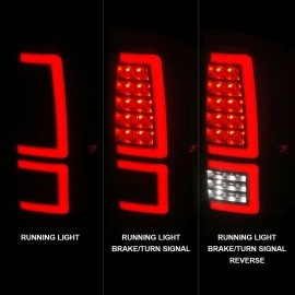 Anzo 311436 - Light Bar Style LED Tail Lights w/ Sequential Turn Signal (Black Housing, Clear Lens)