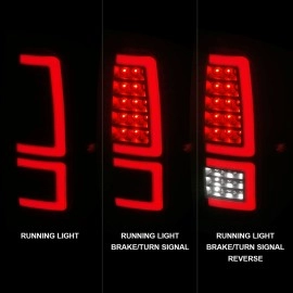 Anzo 311437 - Light Bar Style LED Tail Lights w/ Sequential Turn Signal (Black Housing, Smoke Lens)