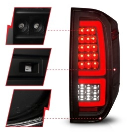 Anzo 311437 - Light Bar Style LED Tail Lights w/ Sequential Turn Signal (Black Housing, Smoke Lens)