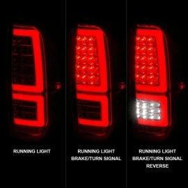 Anzo 311438 - Light Bar Style LED Tail Lights w/ Sequential Turn Signal (Chrome Housing, Clear Lens)