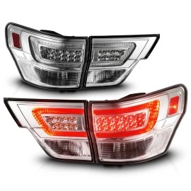 Anzo 311441 - Light Bar Style LED Tail Lights (Chrome Housing, Clear Lens)