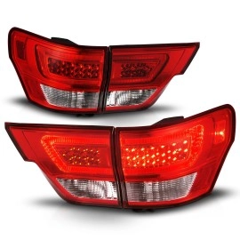 Anzo 311442 - Light Bar Style LED Tail Lights (Chrome Housing, Clear / Red Lens)