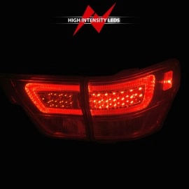 Anzo 311442 - Light Bar Style LED Tail Lights (Chrome Housing, Clear / Red Lens)