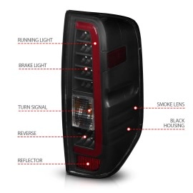 Anzo 311444 - C-Bar Style LED Tail Lights (Black Housing, Smoke Lens)