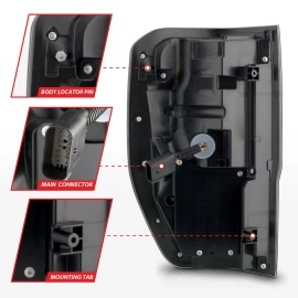 Anzo 311446 - LED Tail Lights w/ Sequential Turn Signal (Black Housing, Clear Lens)