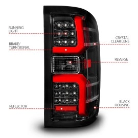 Anzo 311450 - LED Tail Lights w/ Sequential Turn Signal (Black Housing, Clear Lens)