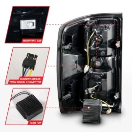 Anzo 311450 - LED Tail Lights w/ Sequential Turn Signal (Black Housing, Clear Lens)