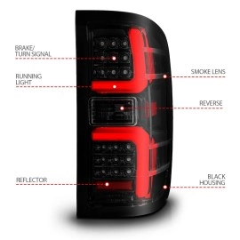 Anzo 311451 - LED Tail Lights w/ Sequential Turn Signal (Black Housing, Smoke Lens)